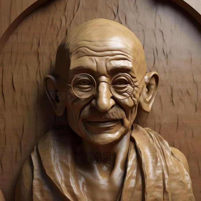 Mahatma Gandhi 1 stl model for CNC